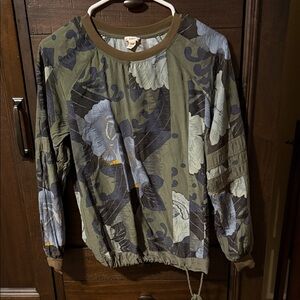 Anthropologie Tiny XS Tie Waist Floral Long Sleeve Top